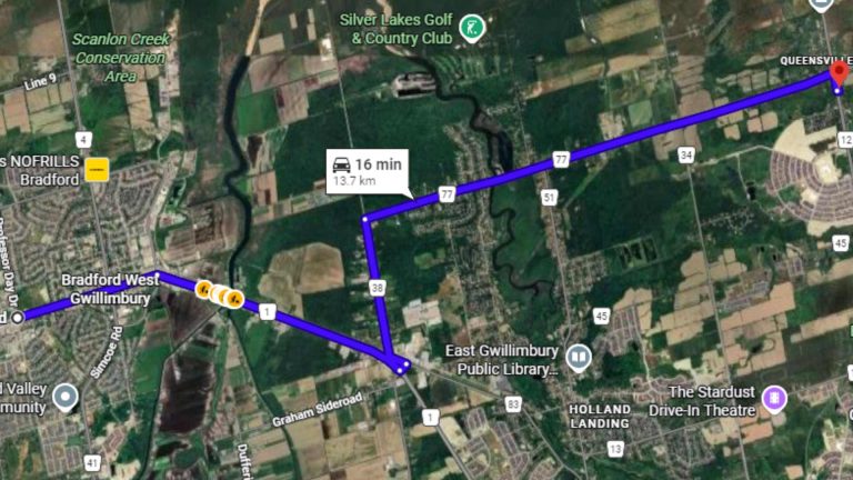 Bradford Ontario Directions