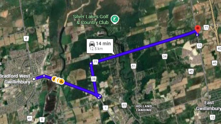 Bradford West Gwillimbury Ontario Directions