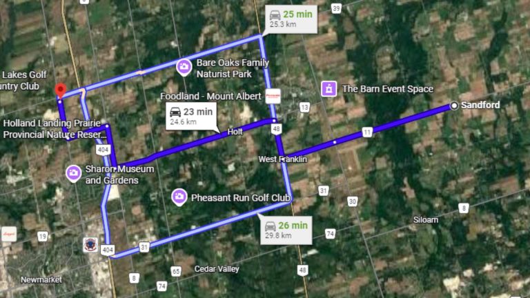 Sandford Ontario Directions