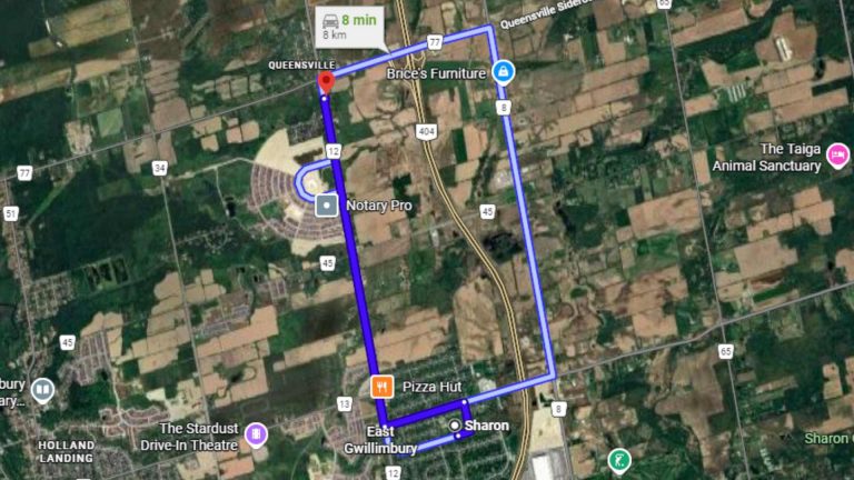 Sharon Ontario Directions